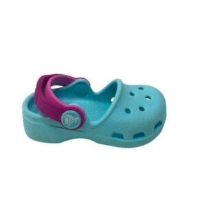 Crocs | Toddler Blue & Pink Strap Clogs Water Shoes Size 4